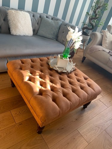Buttoned footstool vintage