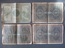 FOUR German 50 Mark Reichsbank notes circa 1920