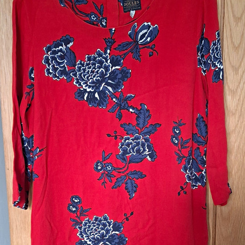 Joules red floral mini - red,
