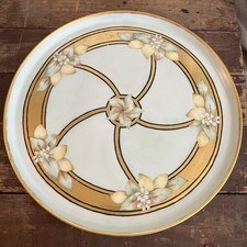 Antique French T&V Limoges Charger Plate Hand Painted Tray Platter Floral