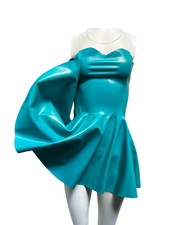 Latex Womens Princess Dress Size L in Turquoise