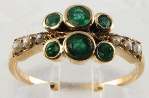 9ct gold colombian emerald - gold,