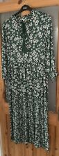 Monsoon green daisy print midi dress - size Large
