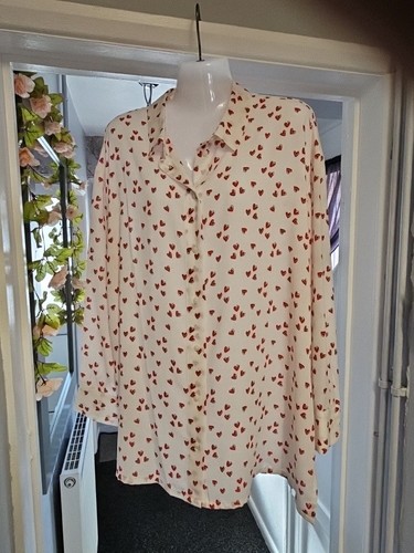 Ladie white blouse - white, red