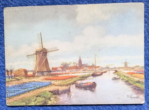 Vintage dutch postcard - vintage,