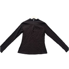 Anne Fontaine Black Stretchy Long Sleeve Top zip Size 2 - UK10