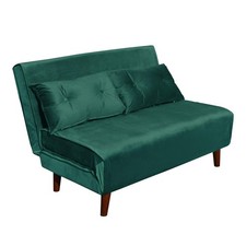 Double Sofa Bed Sleeper Foldable Portable Pillow Lounge Couch Green Sofa