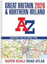 Great Britain AZ Super Scale Road Atlas 2026 A3 Spiral by A-Z Maps SPIRAL-BOUND