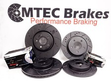 Ford Focus ST225 2.5 Front Rear Drilled Grooved Brake Discs Black Plus MTEC Pads