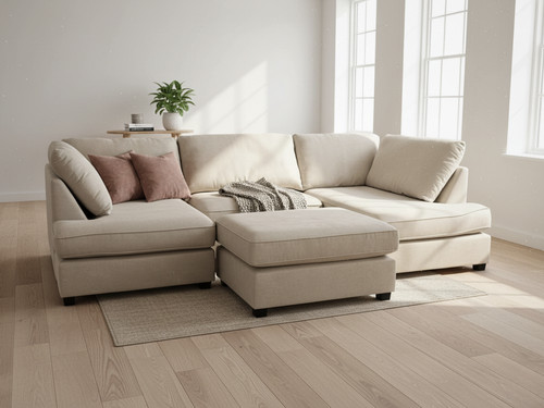Cream fabric corner shape - fabric,