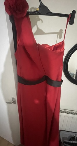 Red one sleeve evening - one,