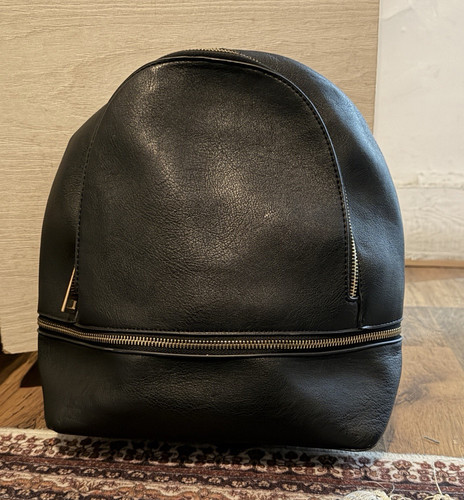 Black faux leather modern - faux,