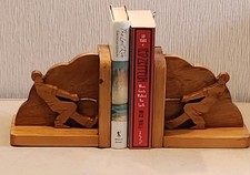 Vintage Wooden Novelty Bookends - Tug Of War