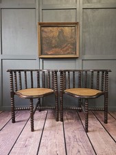 Pair of Edwardian Stained Elm