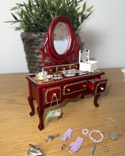 Dolls house mahogany vanity - dolls,