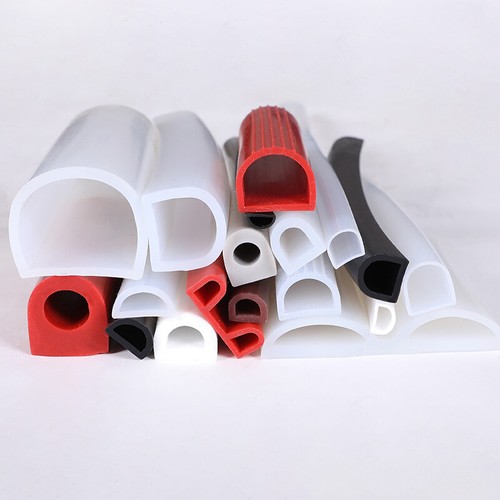 Clear silicone rubber shape - clear, d-shape