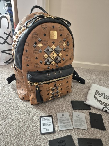 Mcm large studded backpack - mcm,