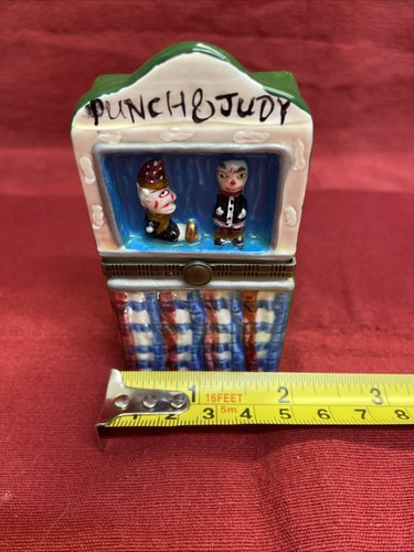 Punch and judy ceramic trinket - ceramic,