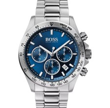 Hugo Boss HB1513755 Hero Sport Lux Men's Silver Stainless Chrono Watch Uk stock
