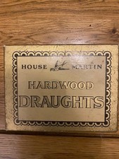 Vintage set of house martin hardwood draughts in original box ex condition