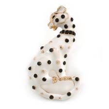 White/ Black Enamel Panther