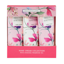 Heathcote & Ivory Sweet Pea & Honeysuckle Hand Cream Gift Set for Her 3 x 30ml