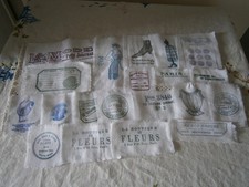 Handmade Cotton Fabric Vintage Victorian French Tags Labels Junk Journal Sew WOW