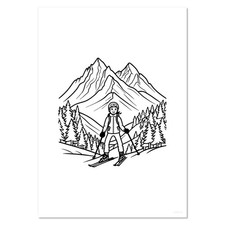 'Mountain Skiing' Wall Posters