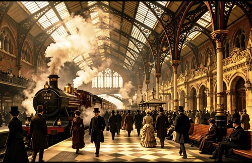 Victorian train station - station, early