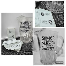 Senior Service Glass Water Pub Jug Pitcher & Senior Service Playing Cards 1960's