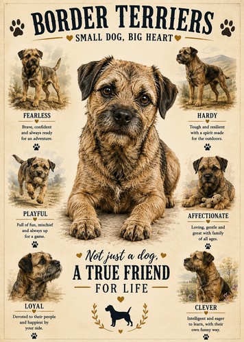 Border terrier print - terrier,