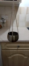 Bronze Metal and Twine Hanging Basket Plant Pot Holder