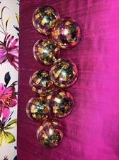 Fabulous Harrods Glass Baubles X 8 Glass Multicolored 
