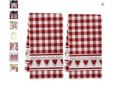 Red gingham heart border - border, tea