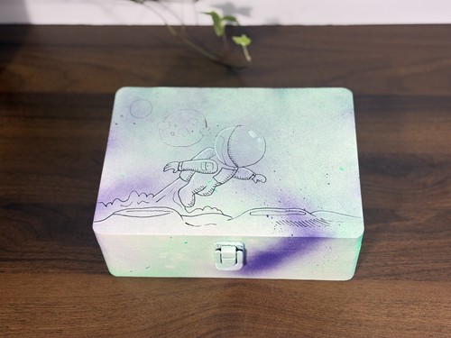 Hand painted stash box - hand,