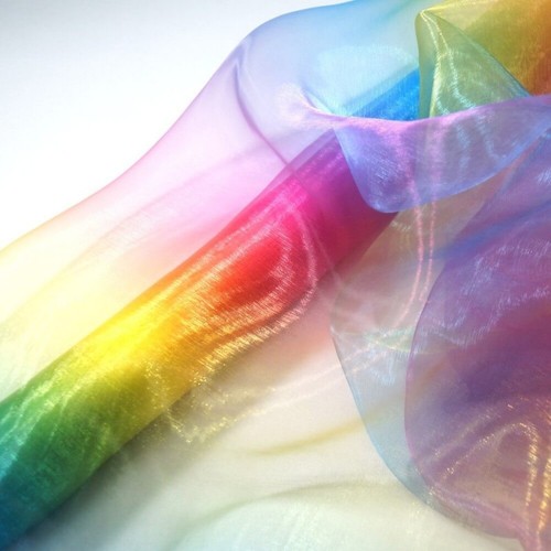 Rainbow organza fabric - rainbow, sheer