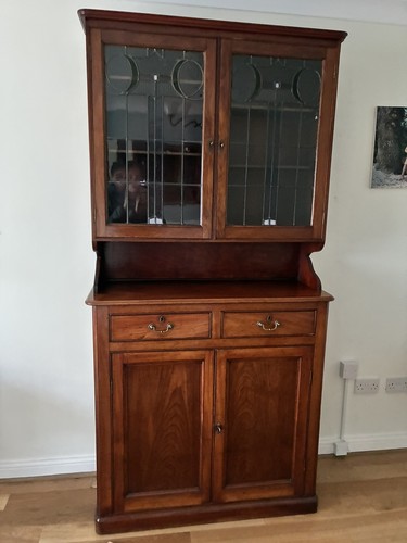 Vintage walnut display cabinet - walnut,