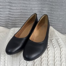 Crew Shoes Cabin crew shoes Black Soft Leather Cone Block Heels UK 5 Worn