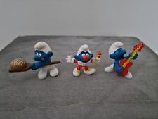 3 Mcdonalds Happy Meal Smurf Plastic Toys