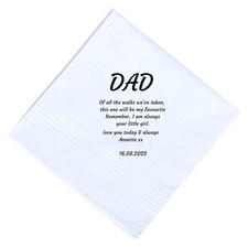 Personalised Father of the Bride Handkerchief Wedding Favour Gift Boxed Hanky