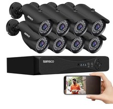 SANSCO 8CH 5MP HD CCTV Camera System, 8 Ch DVR Recorder, 8x 2MP, AI Detection