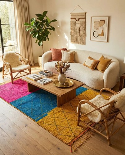 Hand knotted moroccan wool - knotted,