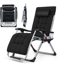 Zero Gravity Chairs Folding Garden Recliner Chair with Cushion Adjustable