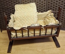 Anitque  Swinging Baby Doll Toy Nursery Crib 