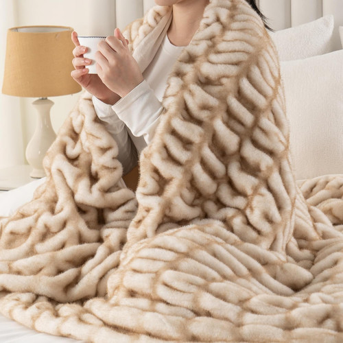 Luxury faux rabbit fur throw - rabbit,