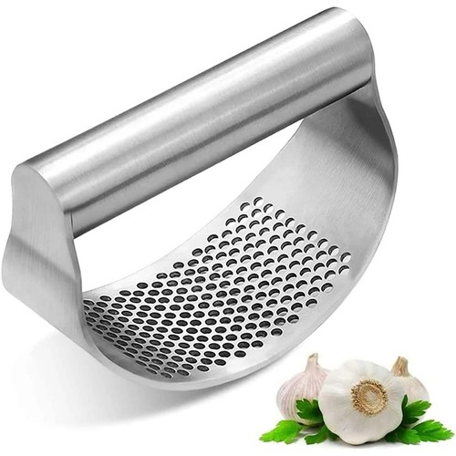 Stainless steel garlic press - stainless,