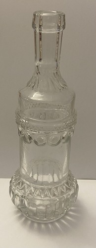 Pressed glass oil soda bottle - oil,