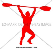 Whitewater Muscle Man Weight Lifter With Kayak Paddle Die-Cut Vinyl Decal