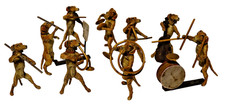 FRANZ BERGMAN COLD PAINTED BRONZE 9 PIECE NOVELTY DOG MUSICIANS BAND VERY RARE