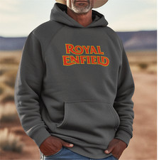 Retro Vintage Classic Royal Enfield Motorcycle Biker Premium Hooded Sweatshirt